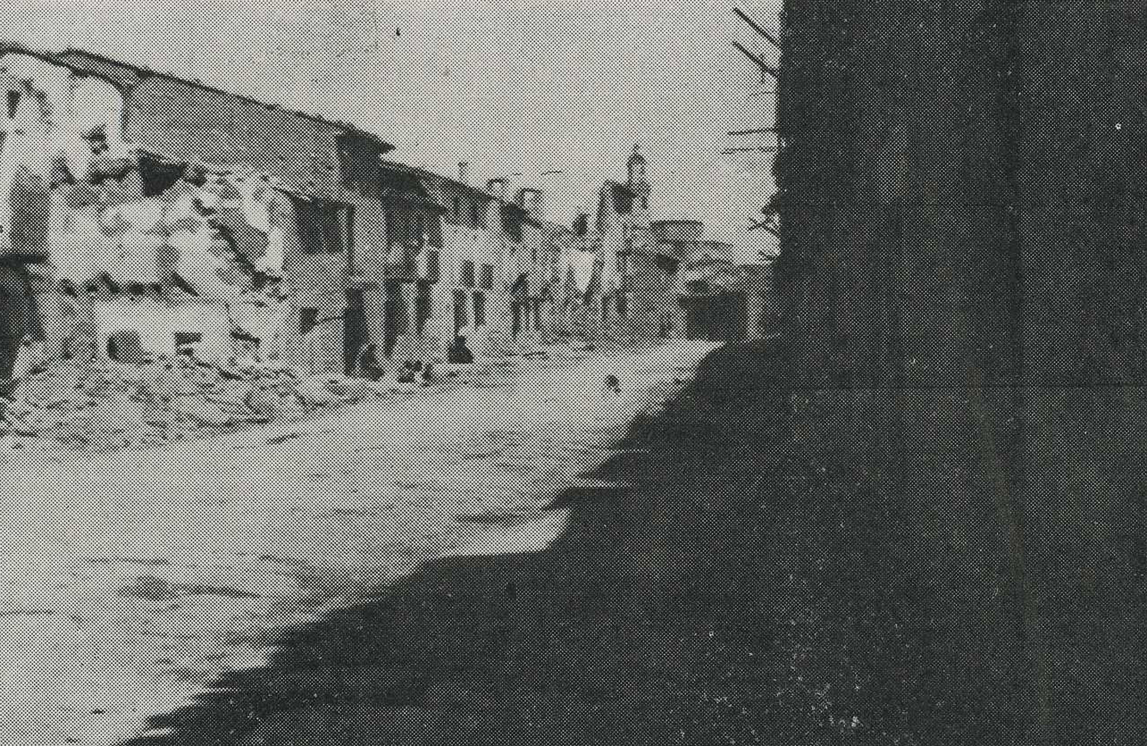 Vista panoràmica del rabal del Carme després dels bombardejos